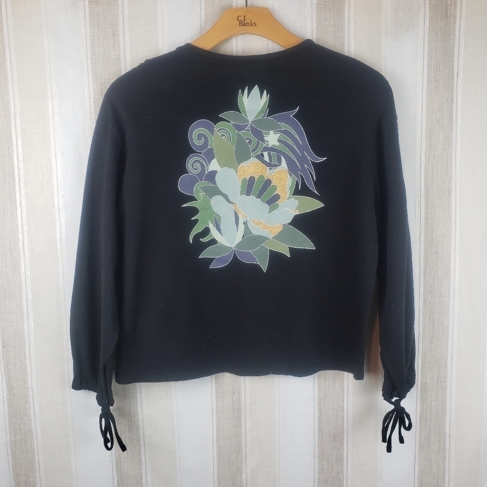 Zara Trafaluc Crewneck Sweatshirt Black‎ Size Small